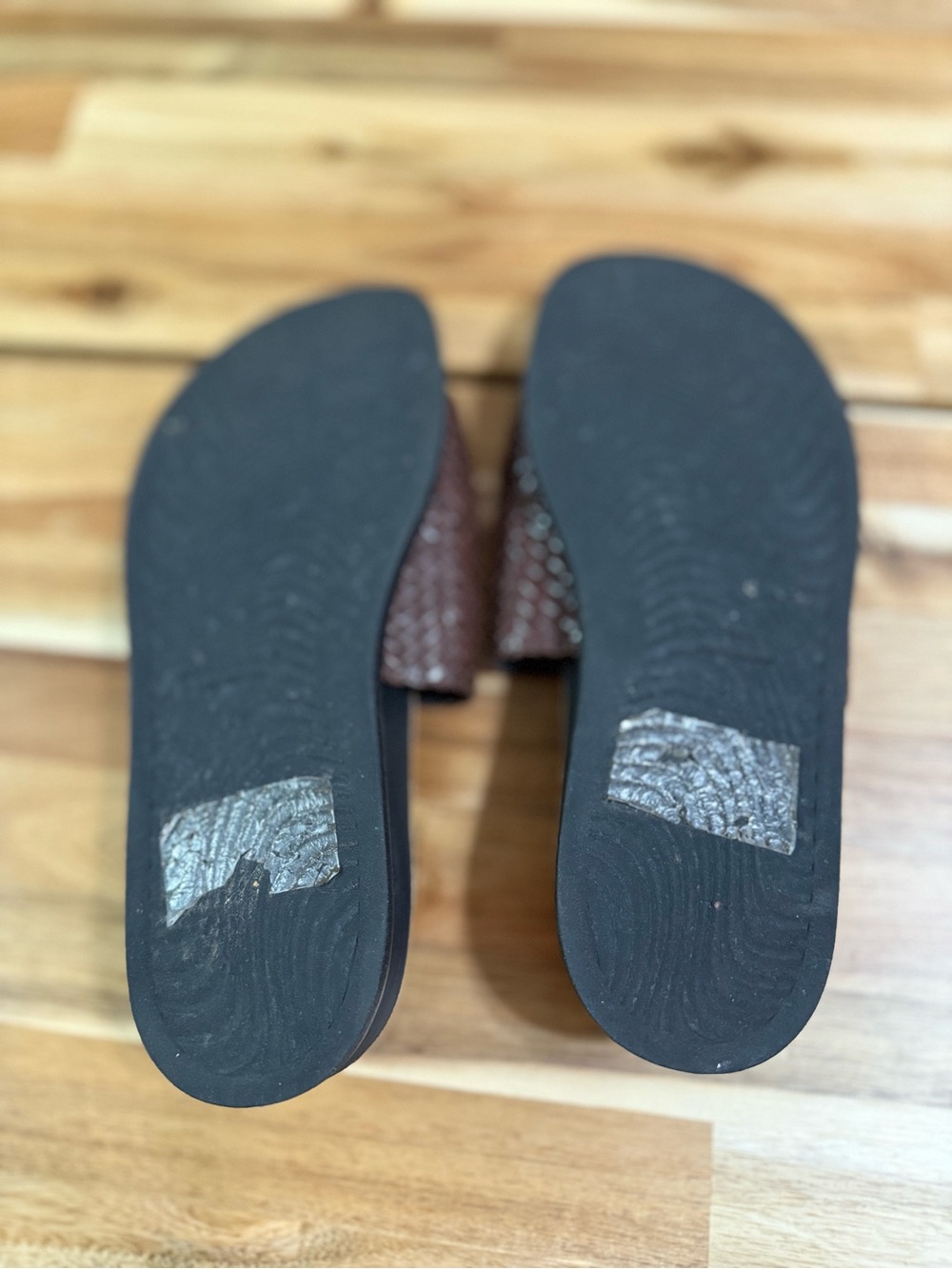 Vagabond Anthropologie Effie Woven Leather Brown Flat Dad Sandals Slip On 39 - Picture 15 of 15
